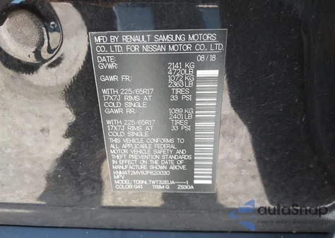 2018 Nissan Rogue Sv z USA, uszkodzony, nr VIN KNMAT2MV9JP620030